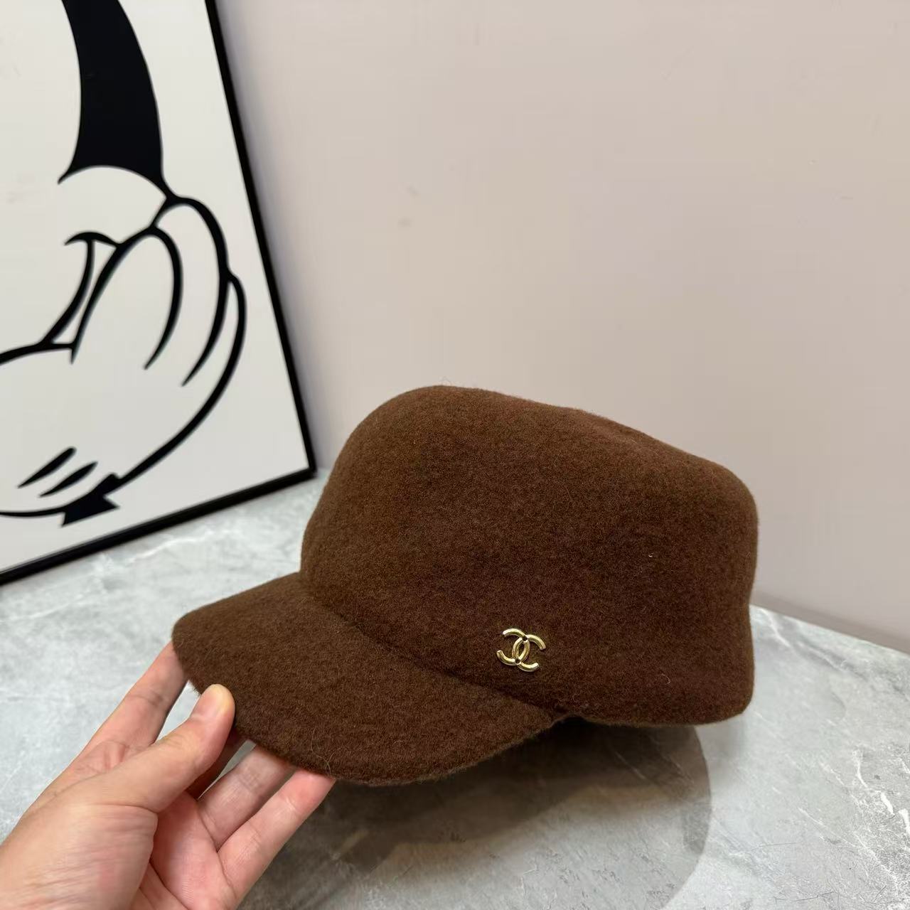 CHANE1 ダブルC ウール ベースボールキャップ【50％割引+送料無料】