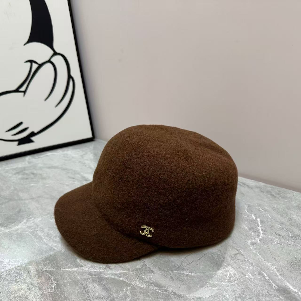 CHANE1 ダブルC ウール ベースボールキャップ【50％割引+送料無料】