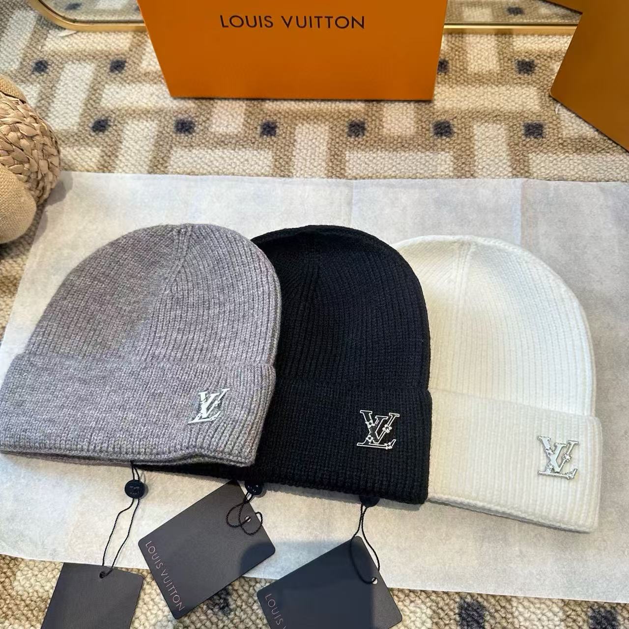 LV刺繍ロゴウールハット【50％割引+送料無料】