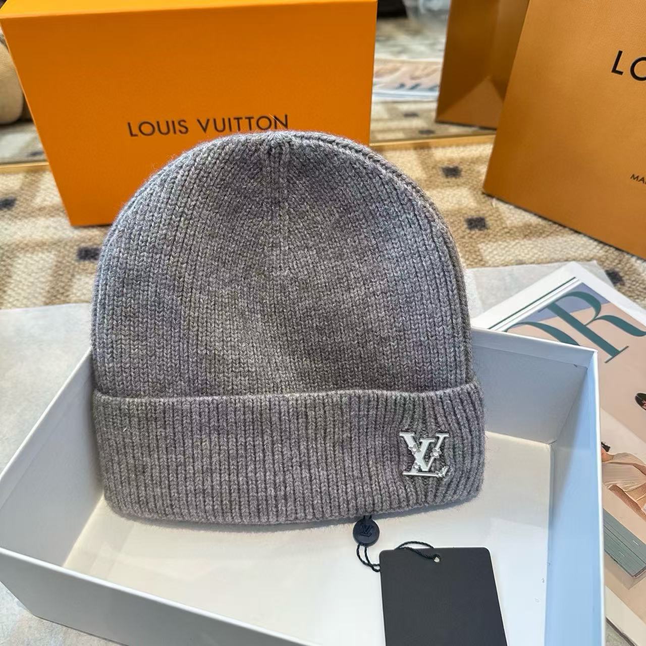 LV刺繍ロゴウールハット【50％割引+送料無料】