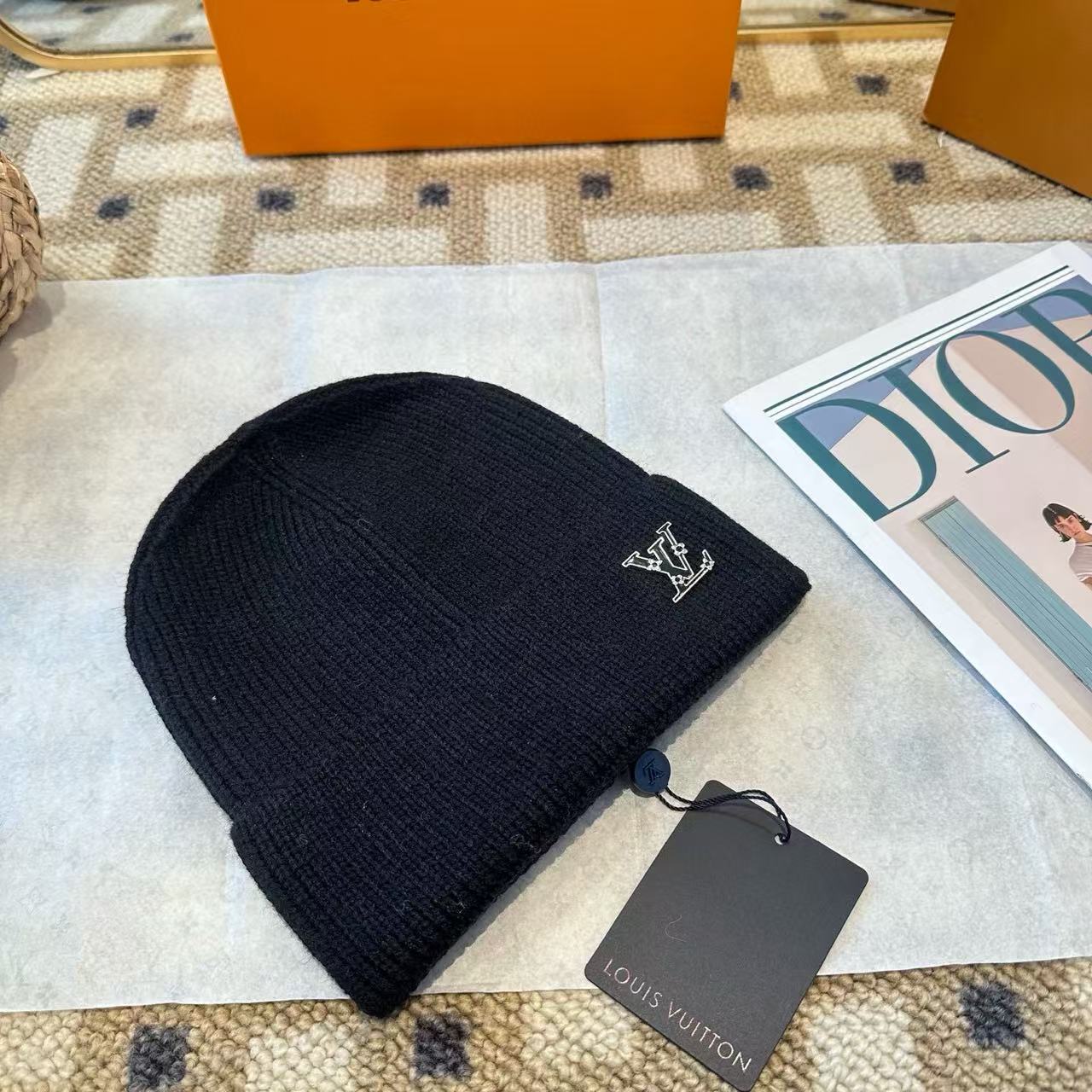 LV刺繍ロゴウールハット【50％割引+送料無料】