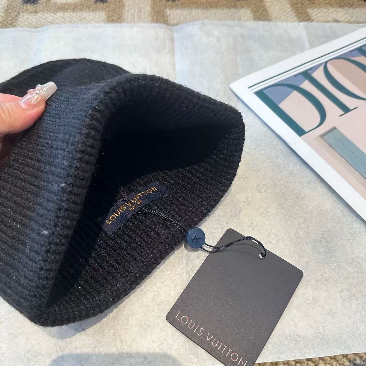 LV刺繍ロゴウールハット【50％割引+送料無料】