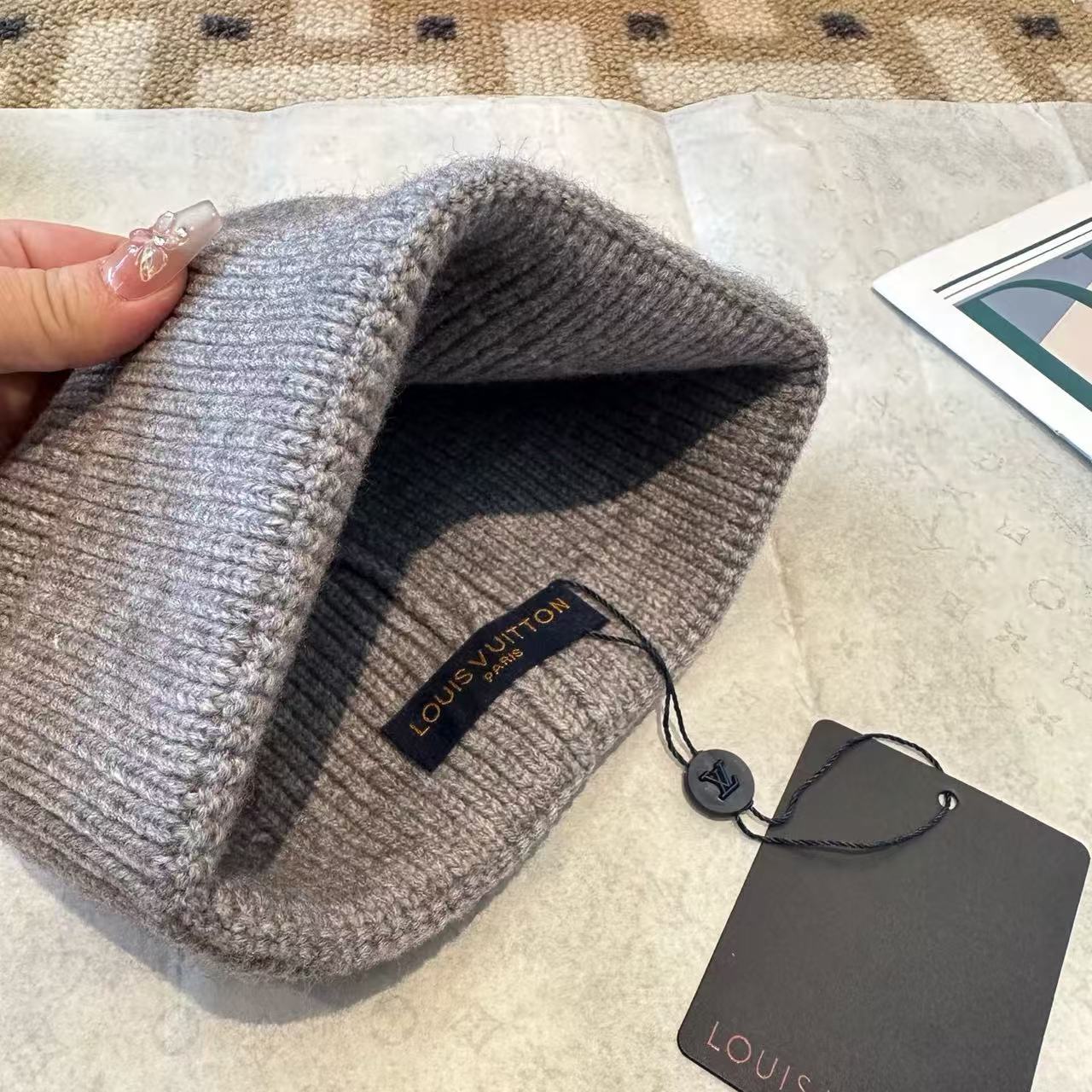 LV刺繍ロゴウールハット【50％割引+送料無料】