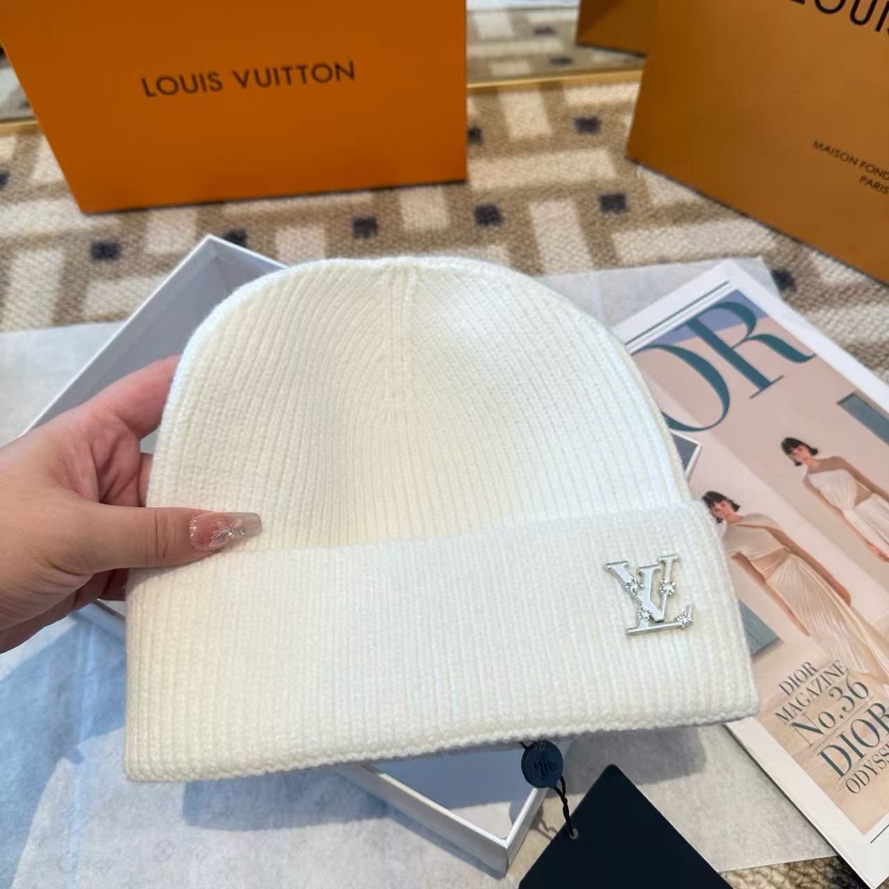 LV刺繍ロゴウールハット【50％割引+送料無料】