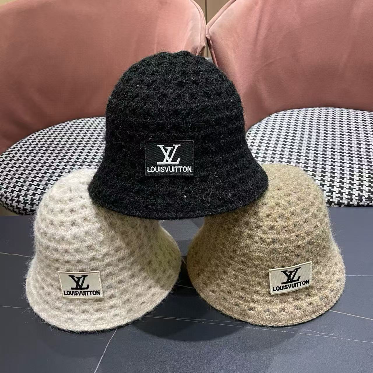 LV 透かし彫りウール フィッシャーマンハット【50％割引+送料無料】