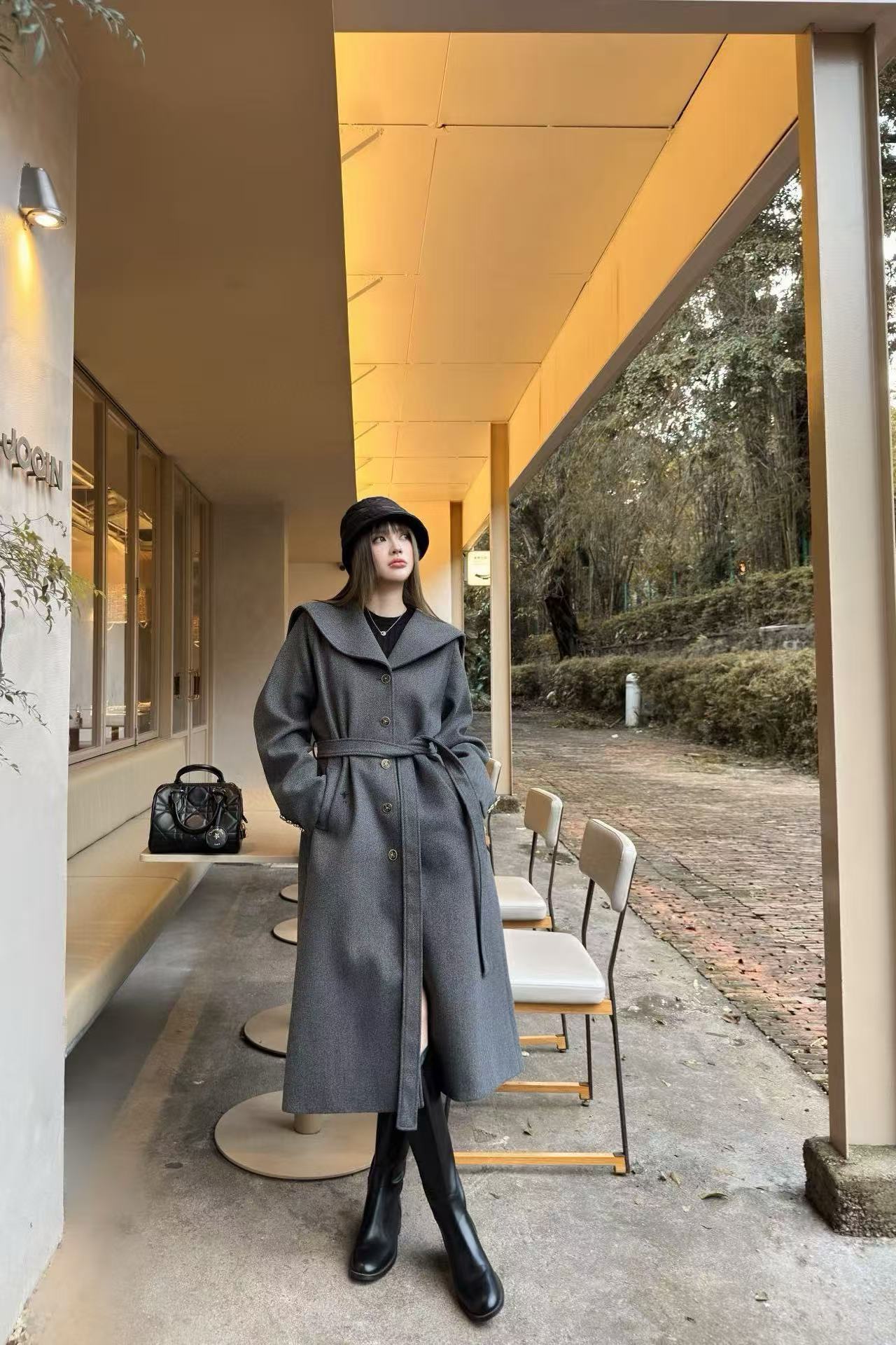 DIOR ラペルショールウールコート【50％割引+送料無料】