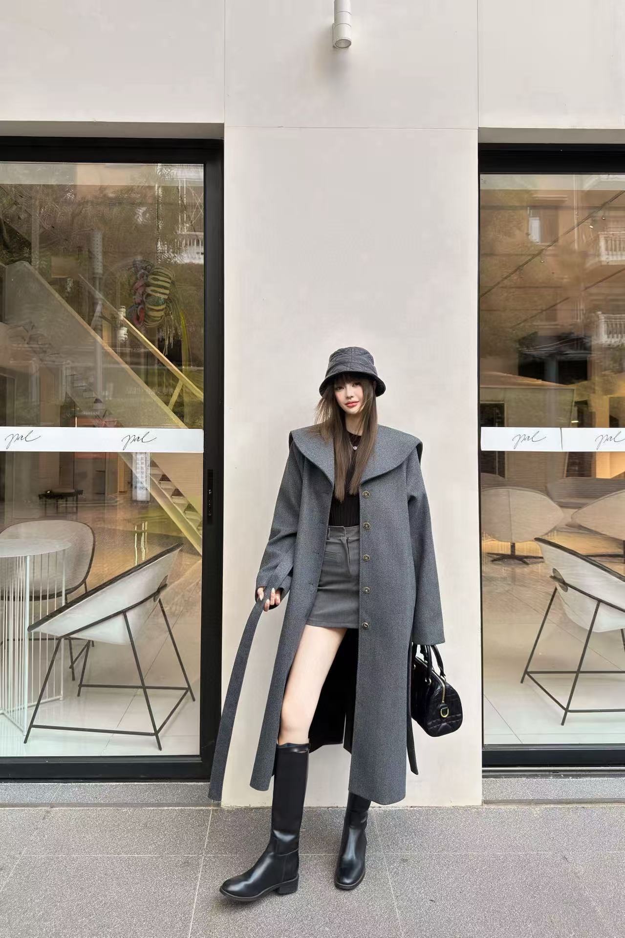 DIOR ラペルショールウールコート【50％割引+送料無料】