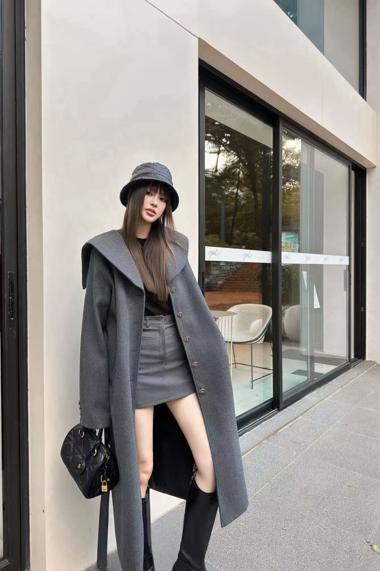 DIOR ラペルショールウールコート【50％割引+送料無料】