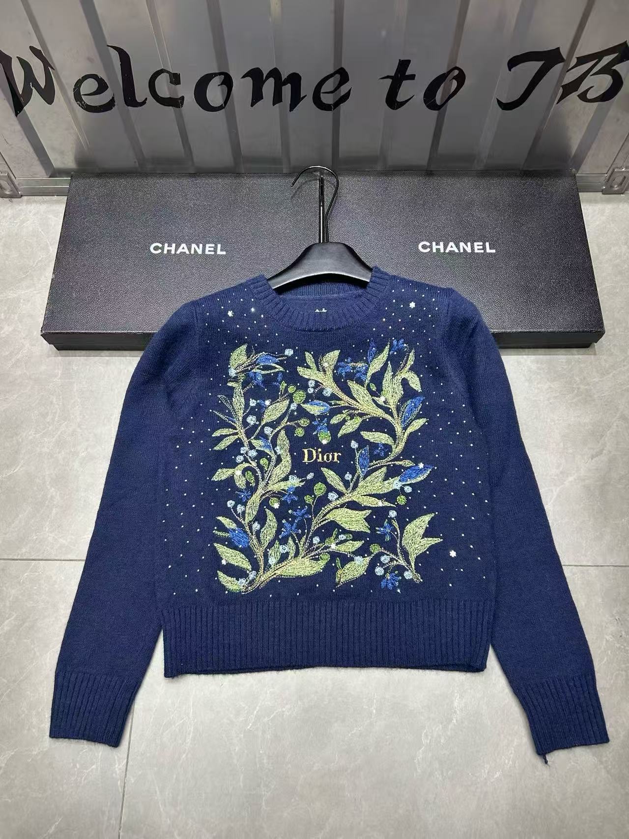 DIOR 刺繍プリント セーター【50％割引+送料無料】