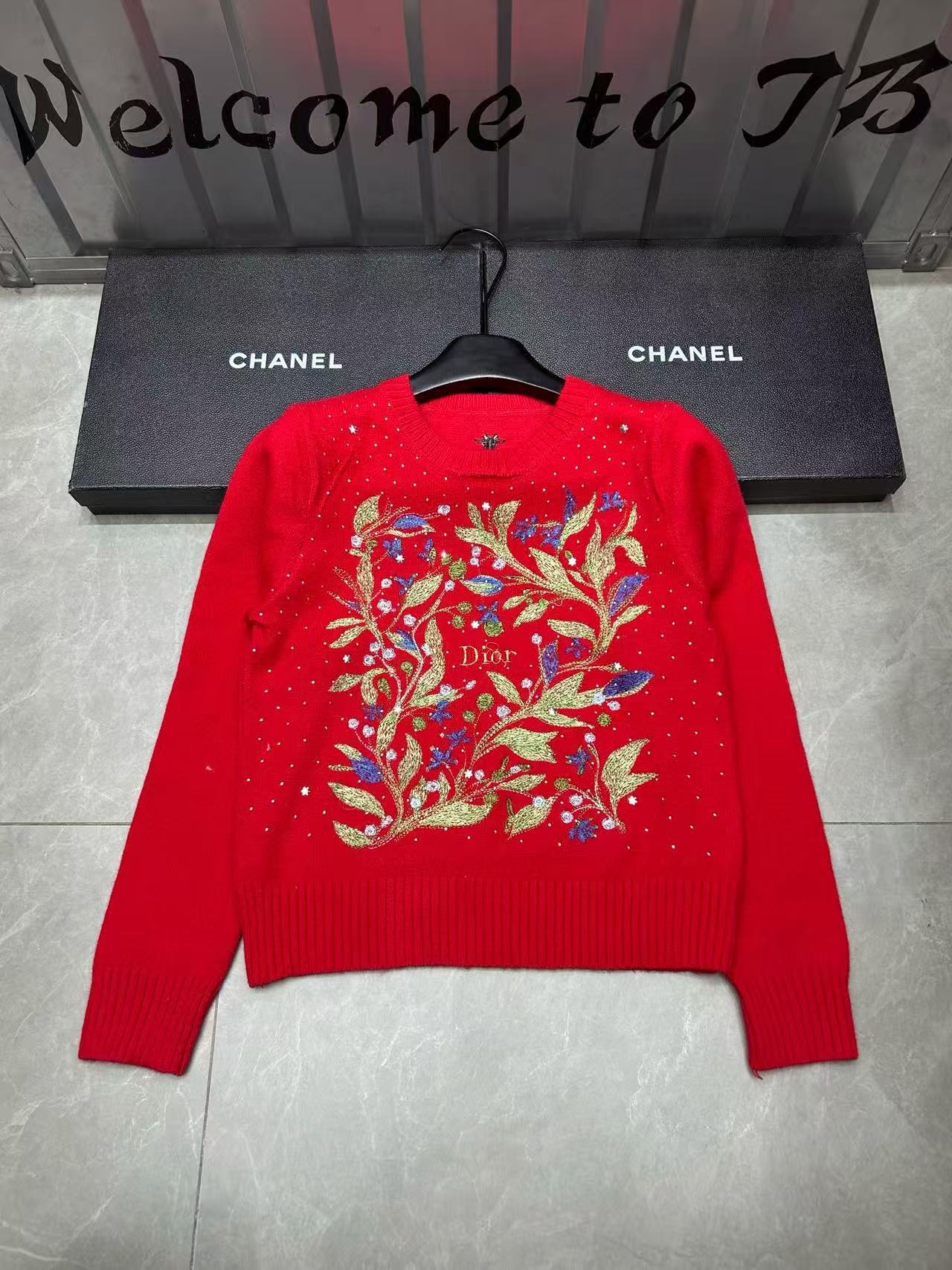 DIOR 刺繍プリント セーター【50％割引+送料無料】