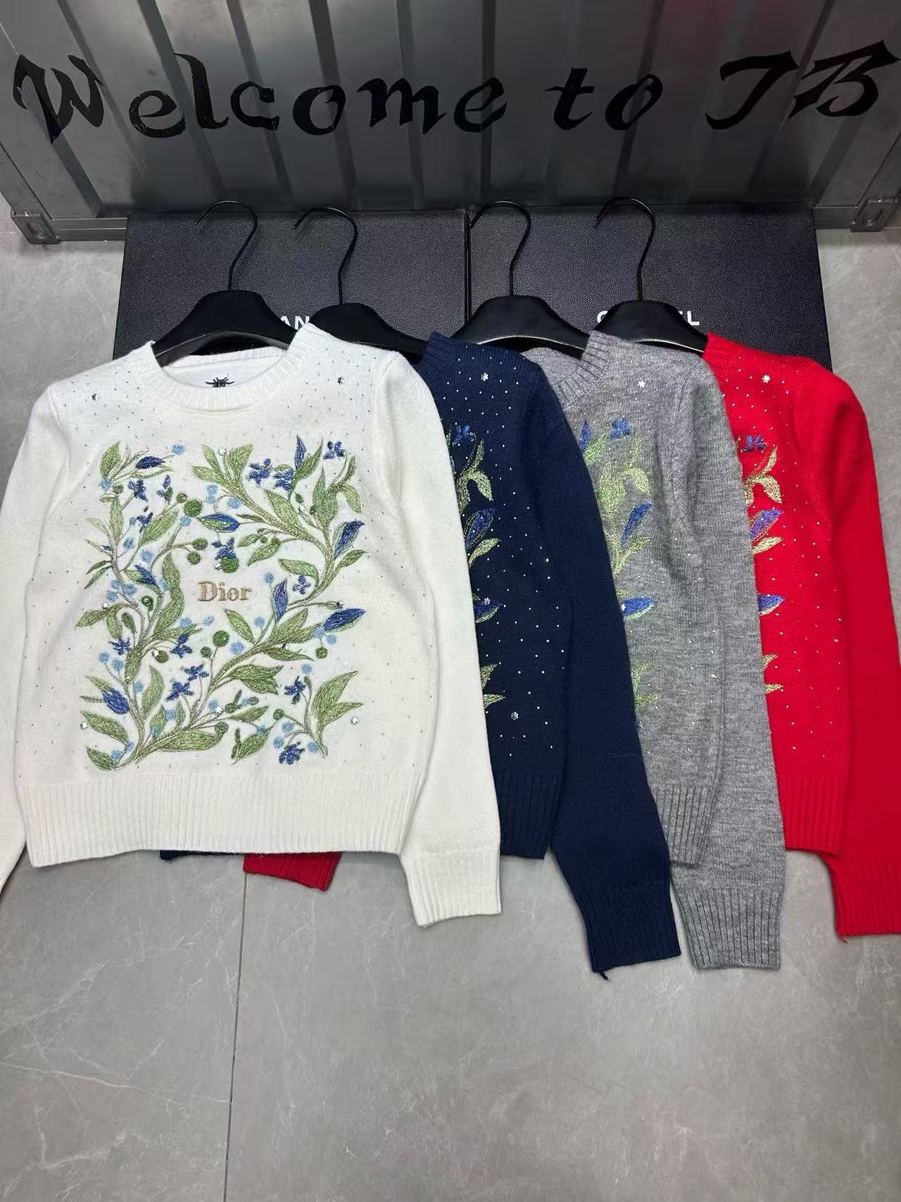 DIOR 刺繍プリント セーター【50％割引+送料無料】