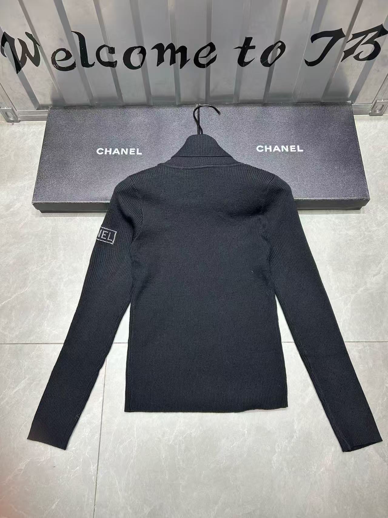 CHANE1 ダブルC ハイネック ウールセーター【50％割引+送料無料】