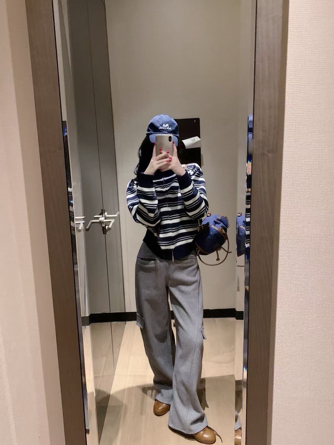 M1UM1U シンプルストライプニットカーディガン【50％割引+送料無料】