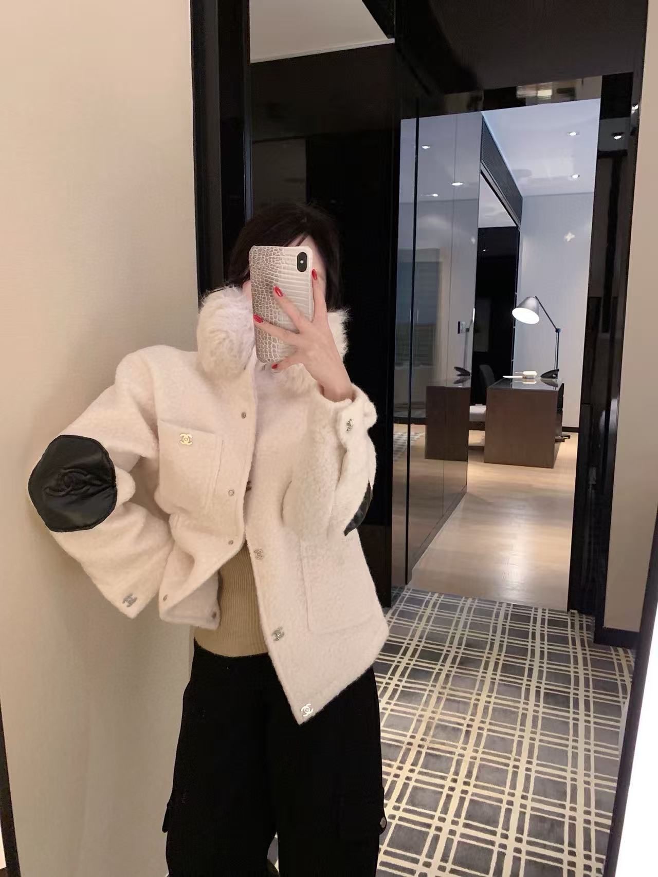 CHANE1 ラムウール ダブルC シックンドコート【50％割引+送料無料】