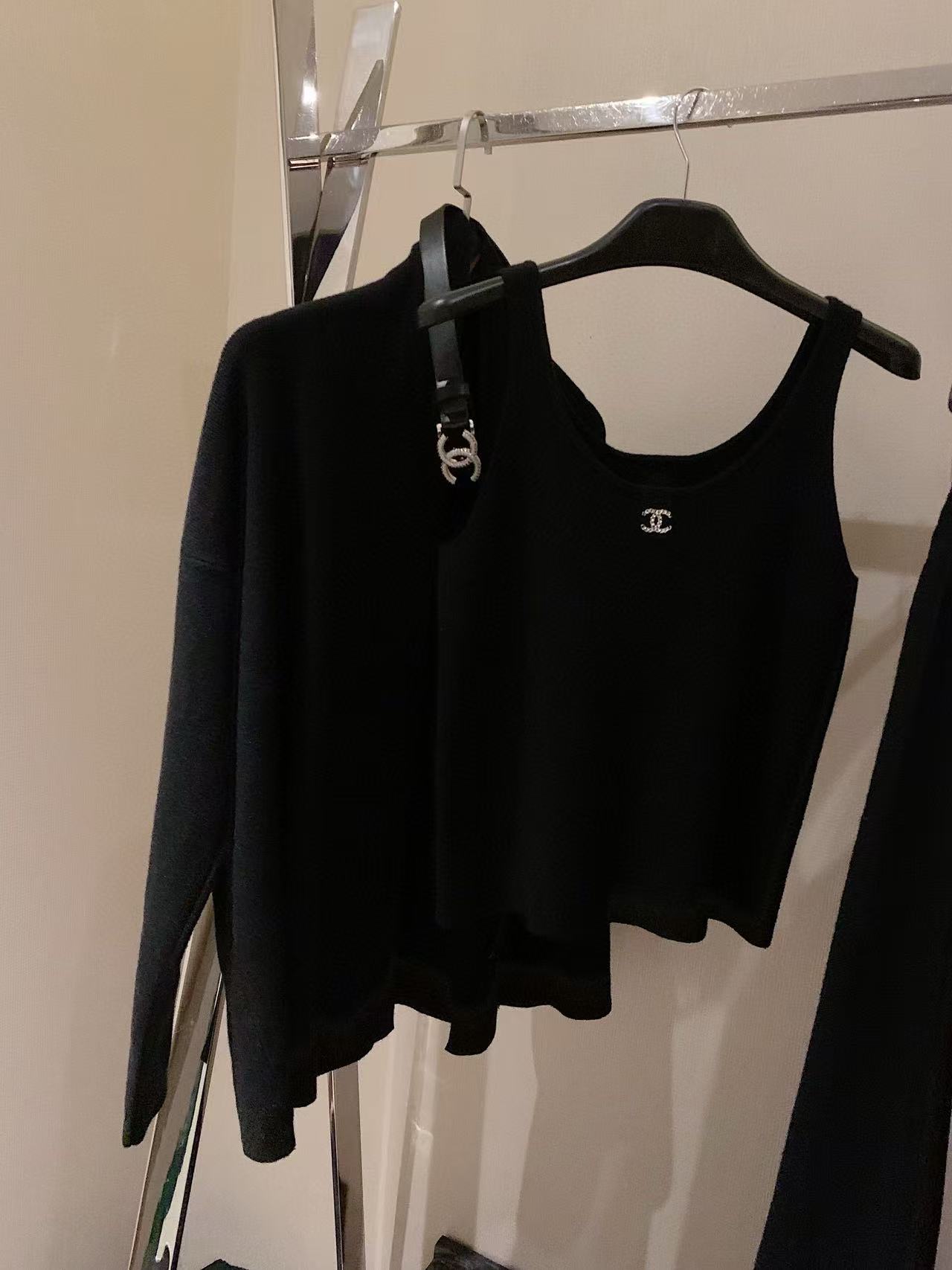 CHANE1 ウールベスト+カーディガン+パンツ 3点セット【50％割引+送料無料】