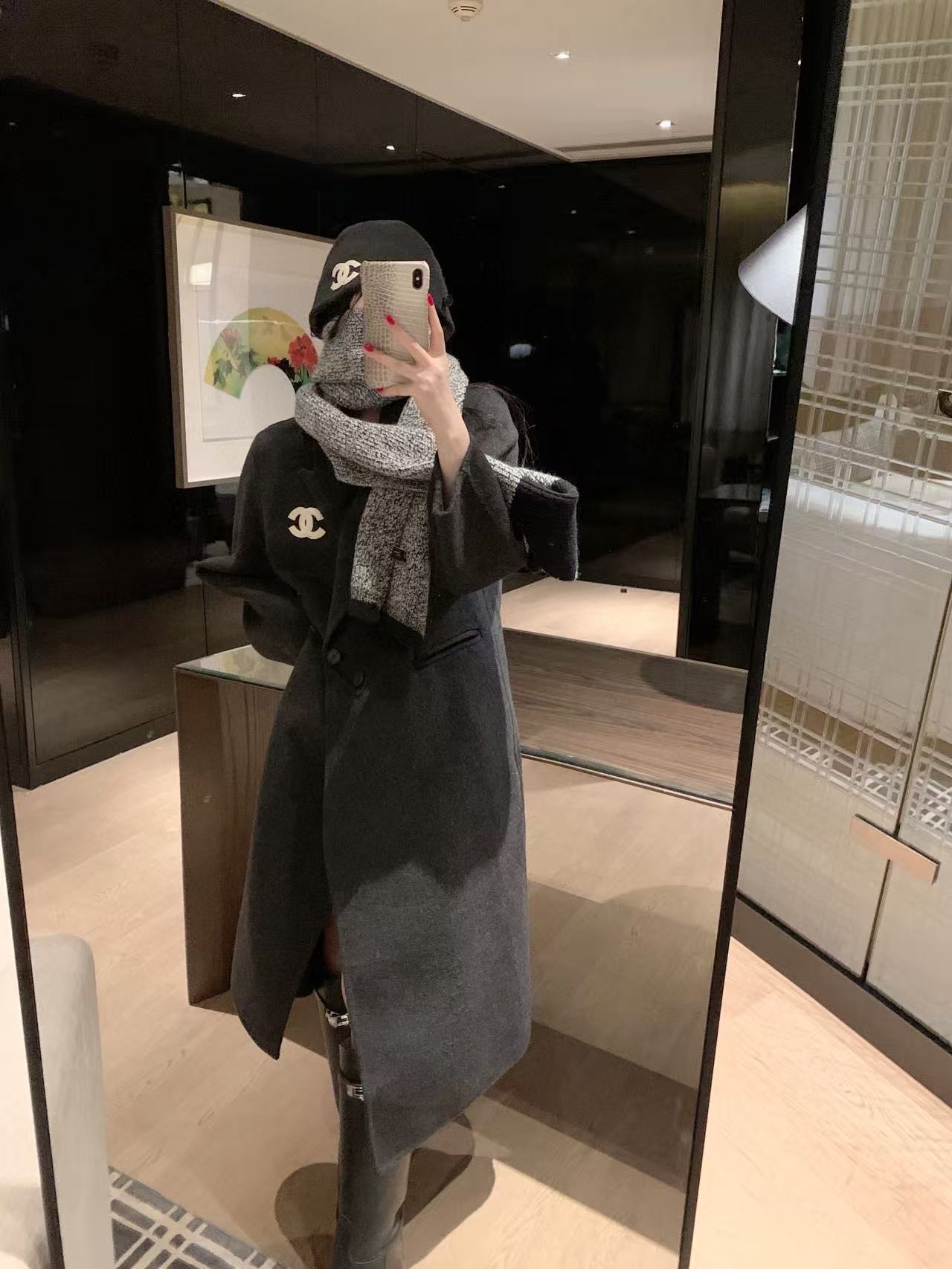 CHANE1 ダブルC カシミアコート【50％割引+送料無料】