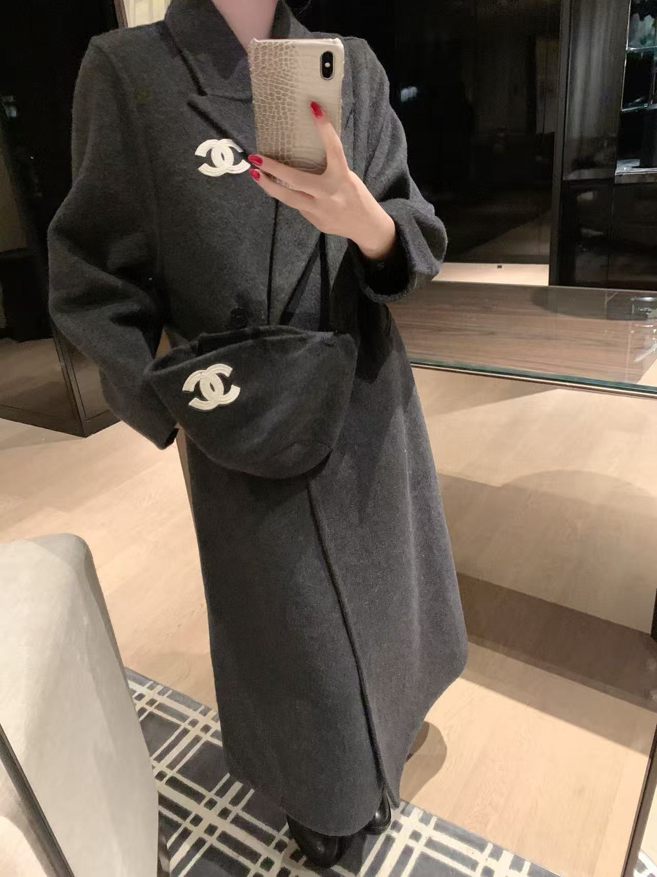 CHANE1 ダブルC カシミアコート【50％割引+送料無料】