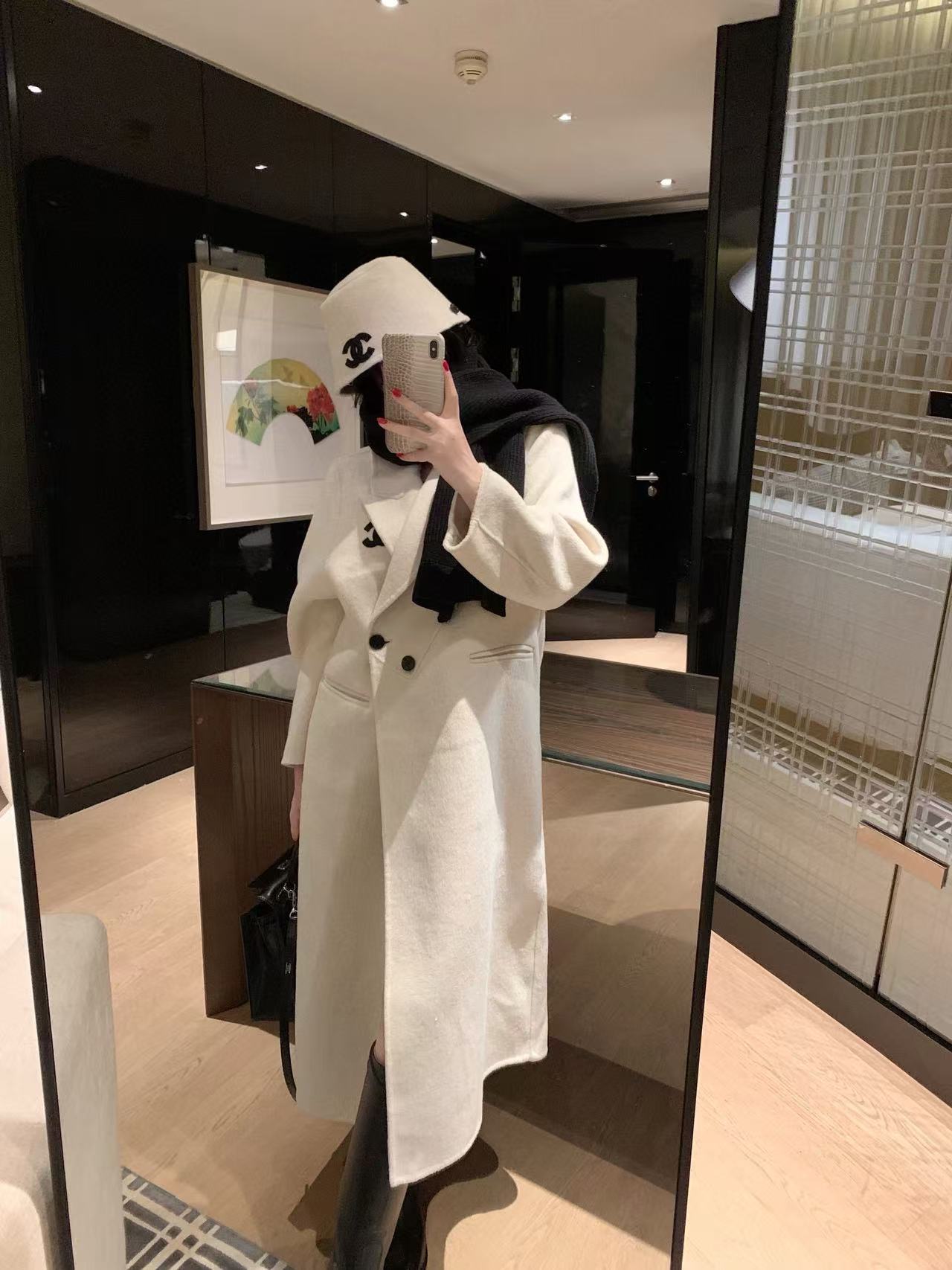 CHANE1 ダブルC カシミアコート【50％割引+送料無料】