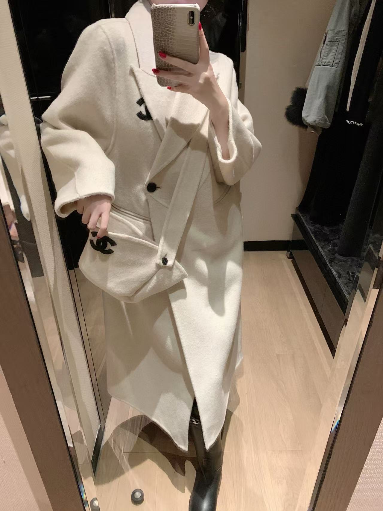 CHANE1 ダブルC カシミアコート【50％割引+送料無料】