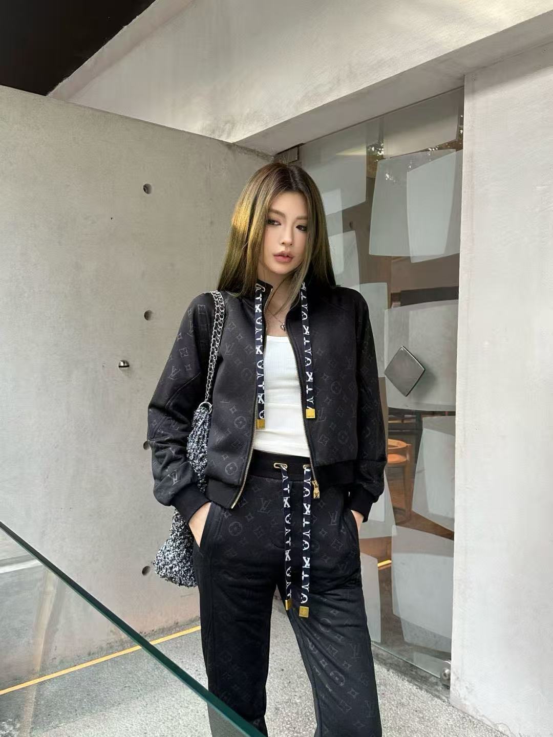 LVジャカードジッパーカジュアルスーツ【50％割引+送料無料】