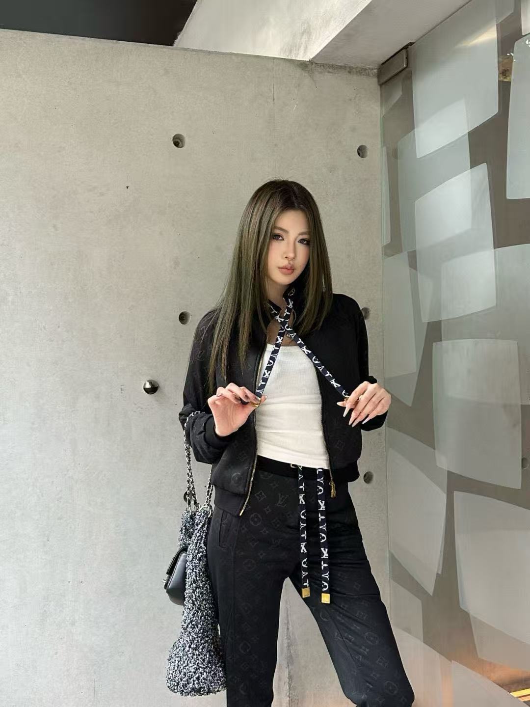 LVジャカードジッパーカジュアルスーツ【50％割引+送料無料】