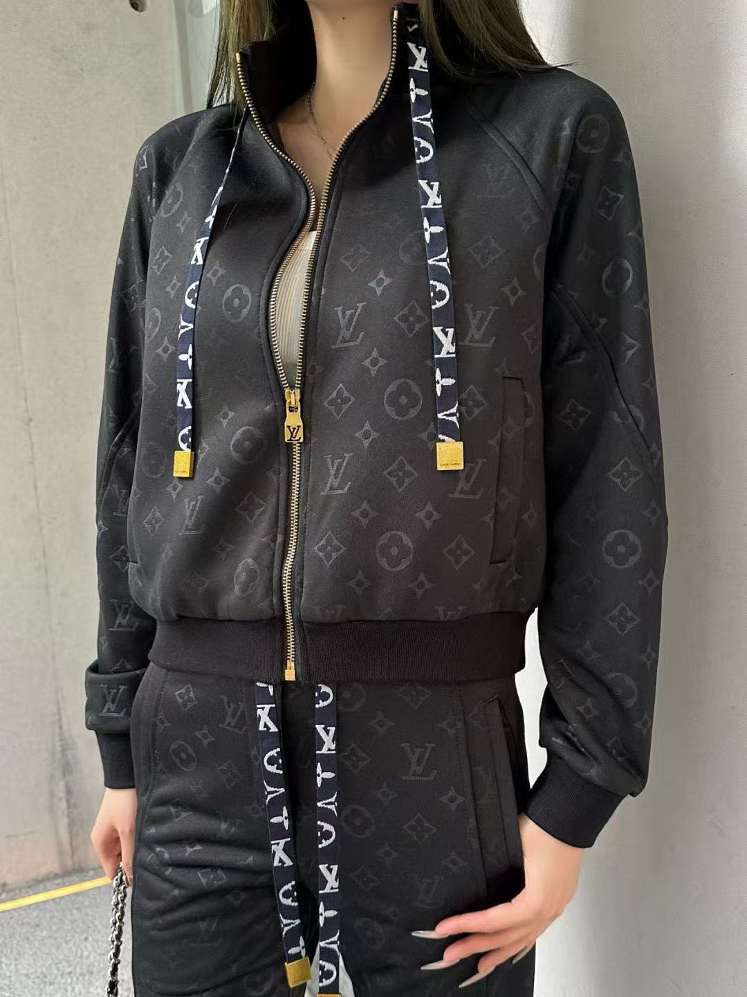 LVジャカードジッパーカジュアルスーツ【50％割引+送料無料】