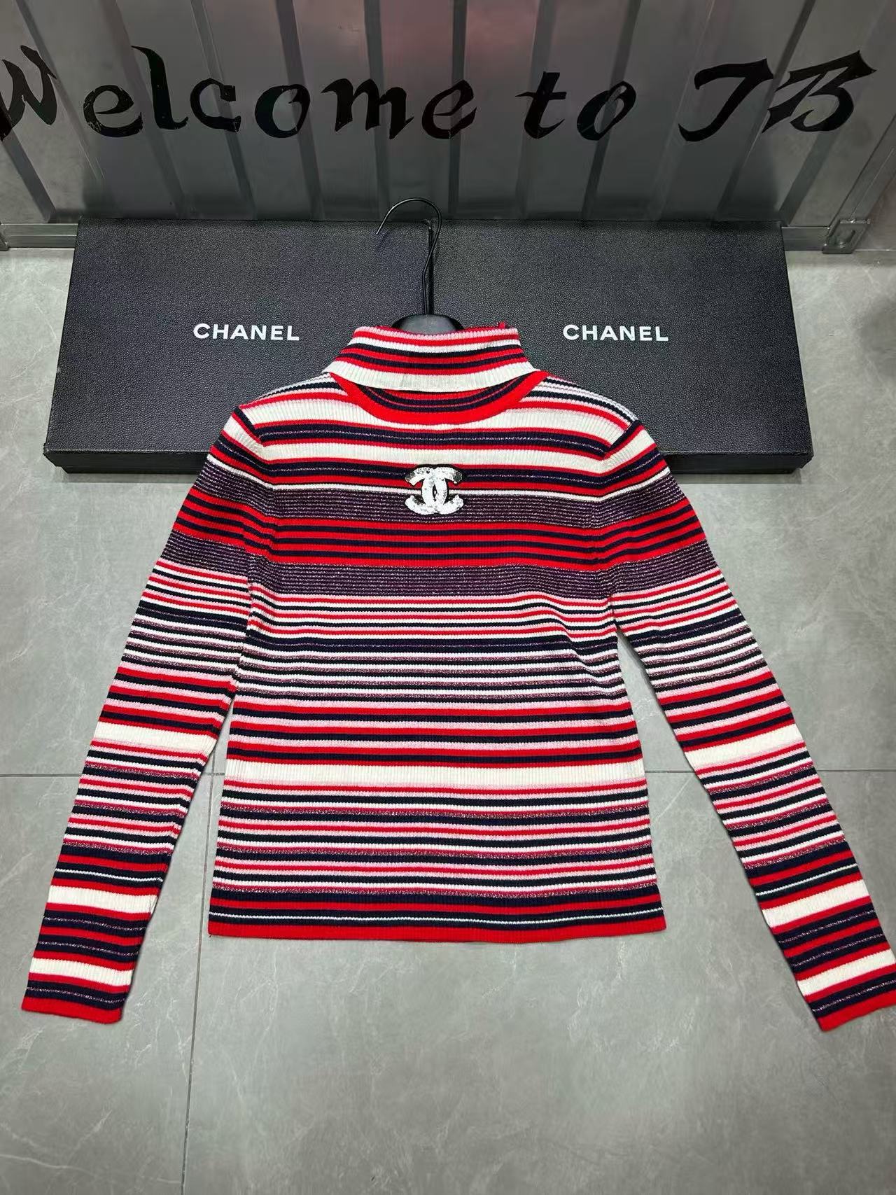 CHANE1 ダブルC カラフルタートルネックセーター【50％割引+送料無料】