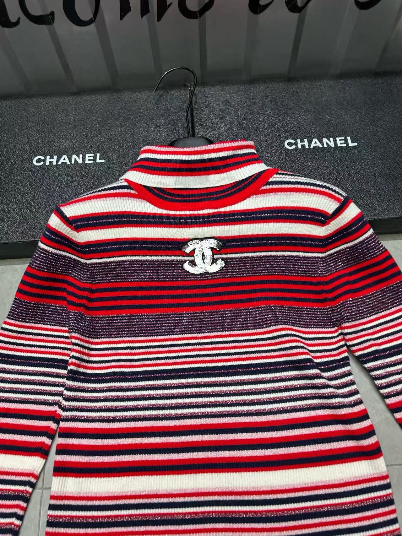 CHANE1 ダブルC カラフルタートルネックセーター【50％割引+送料無料】