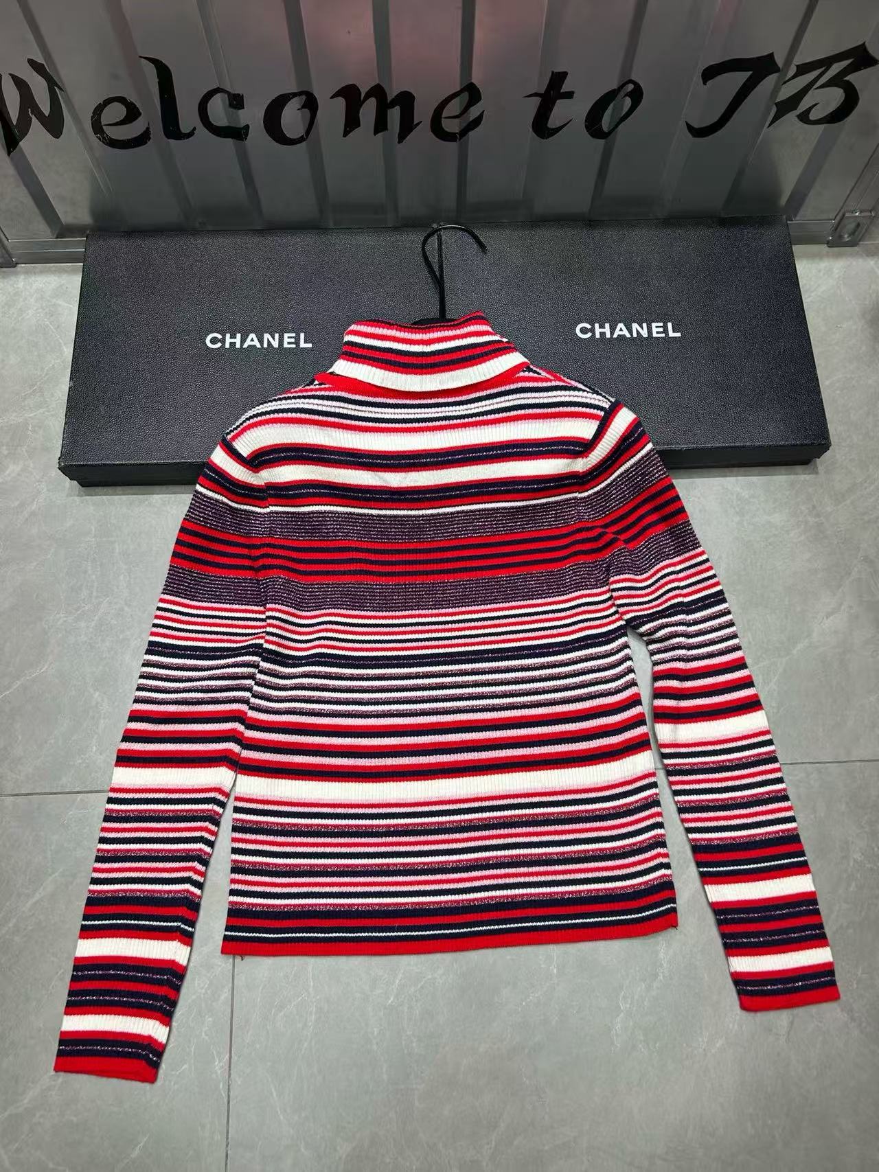 CHANE1 ダブルC カラフルタートルネックセーター【50％割引+送料無料】