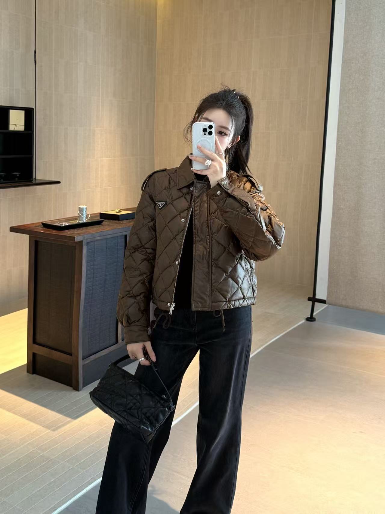 PR4DA チェック柄ショートダウンジャケット【50％割引+送料無料】