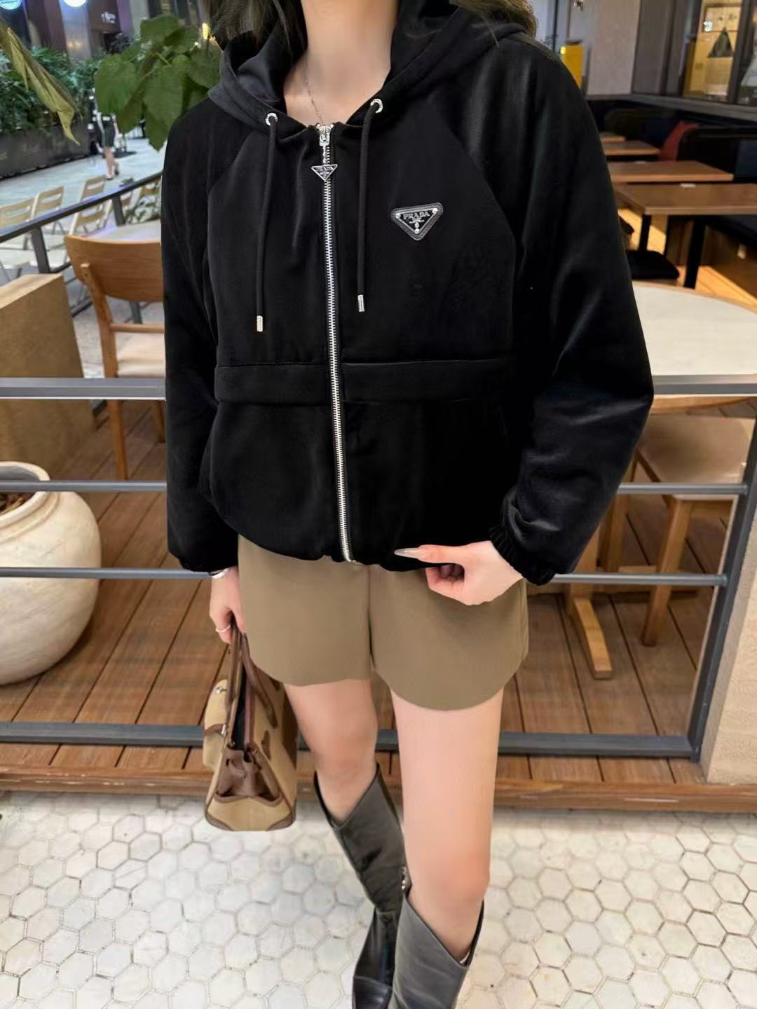 PR4DA ベルベット フード付き ジップアップ ジャケット【50％割引+送料無料】