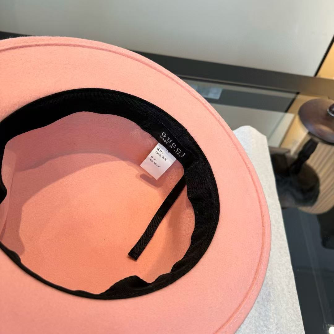 GUCC1 カラーブロック ウール フラットトップハット【50％割引+送料無料】