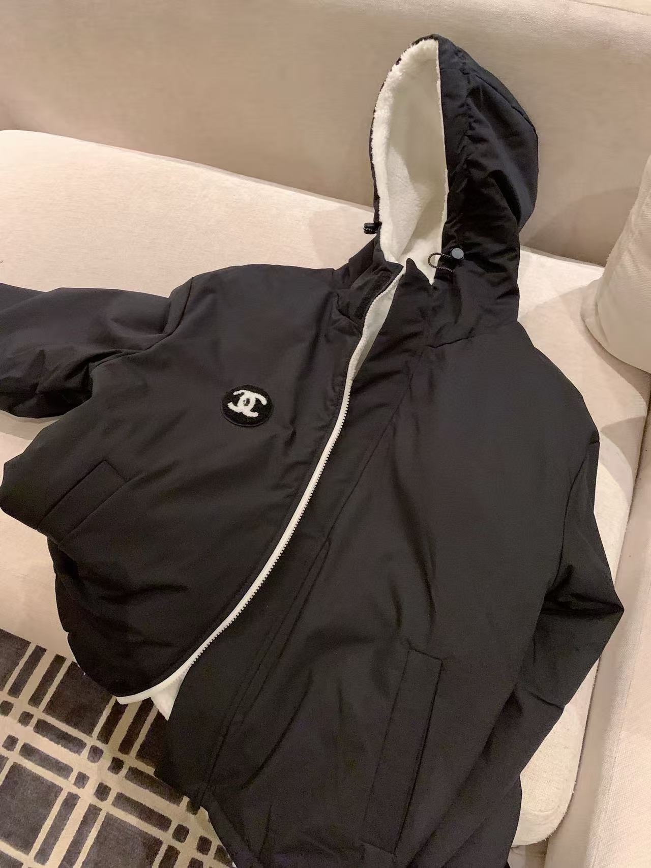 CHANE1 ツーポケット フード付きシェルパコート【50％割引+送料無料】