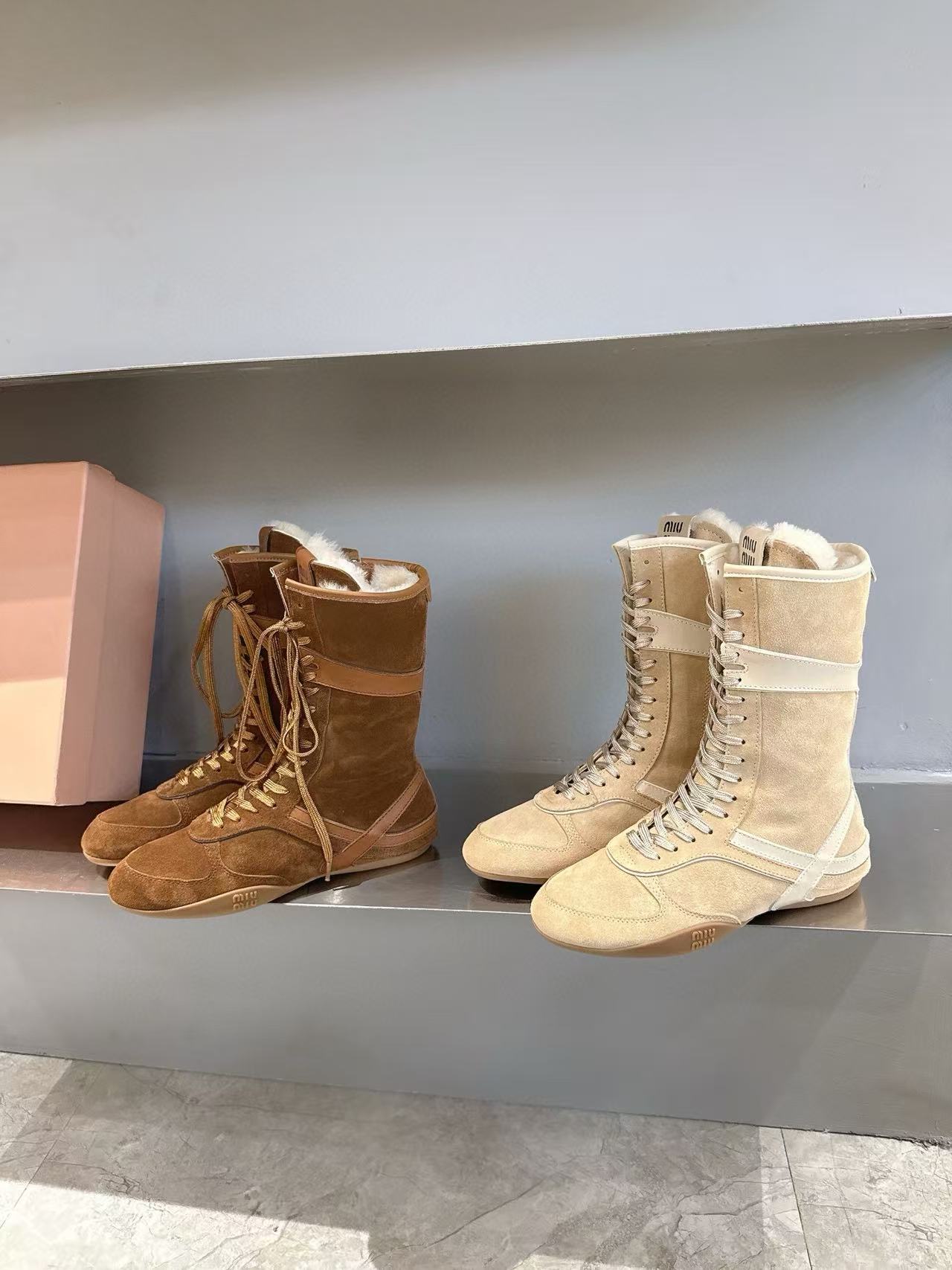 M1UM1U 高品質ディアハイドウール アンクルブーツ【50％割引+送料無料】