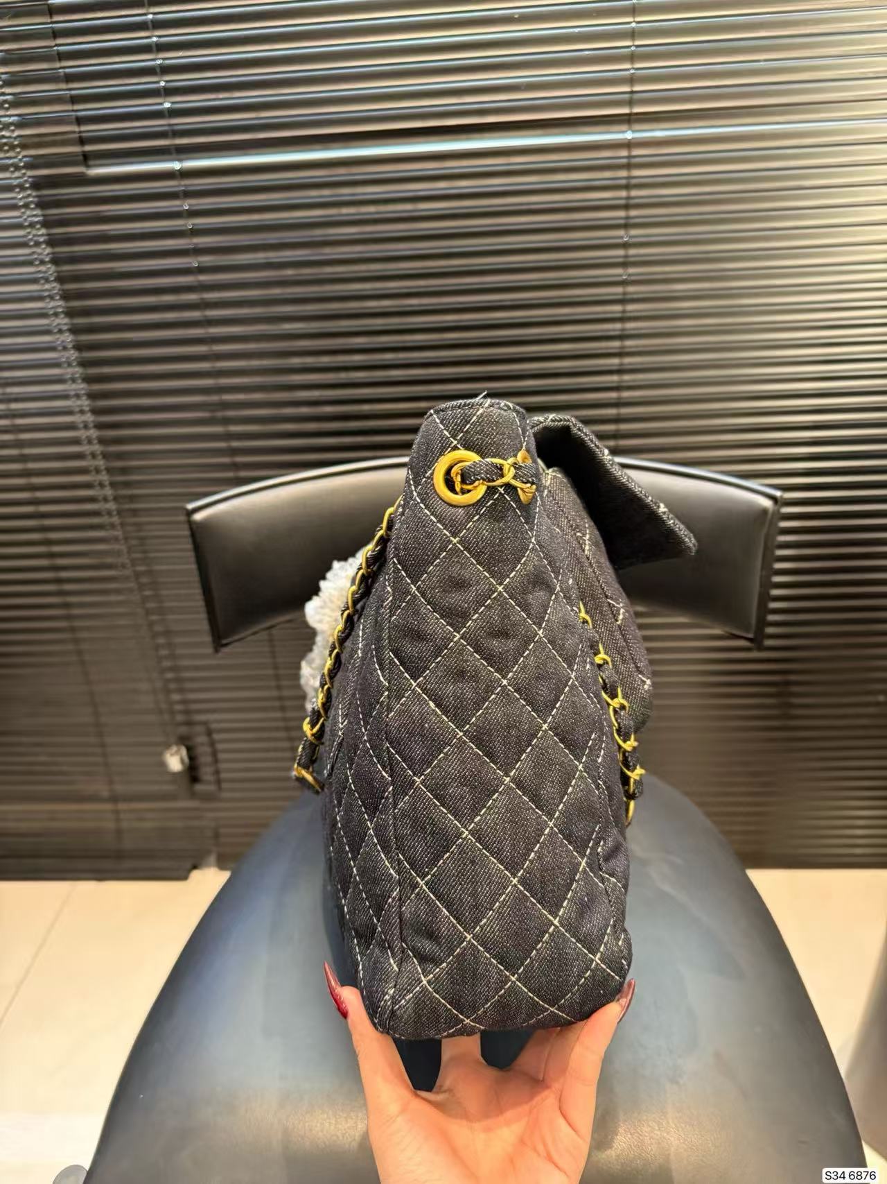 CHANE1 デニムチェック ショルダー/クロスボディバッグ【50％割引+送料無料】