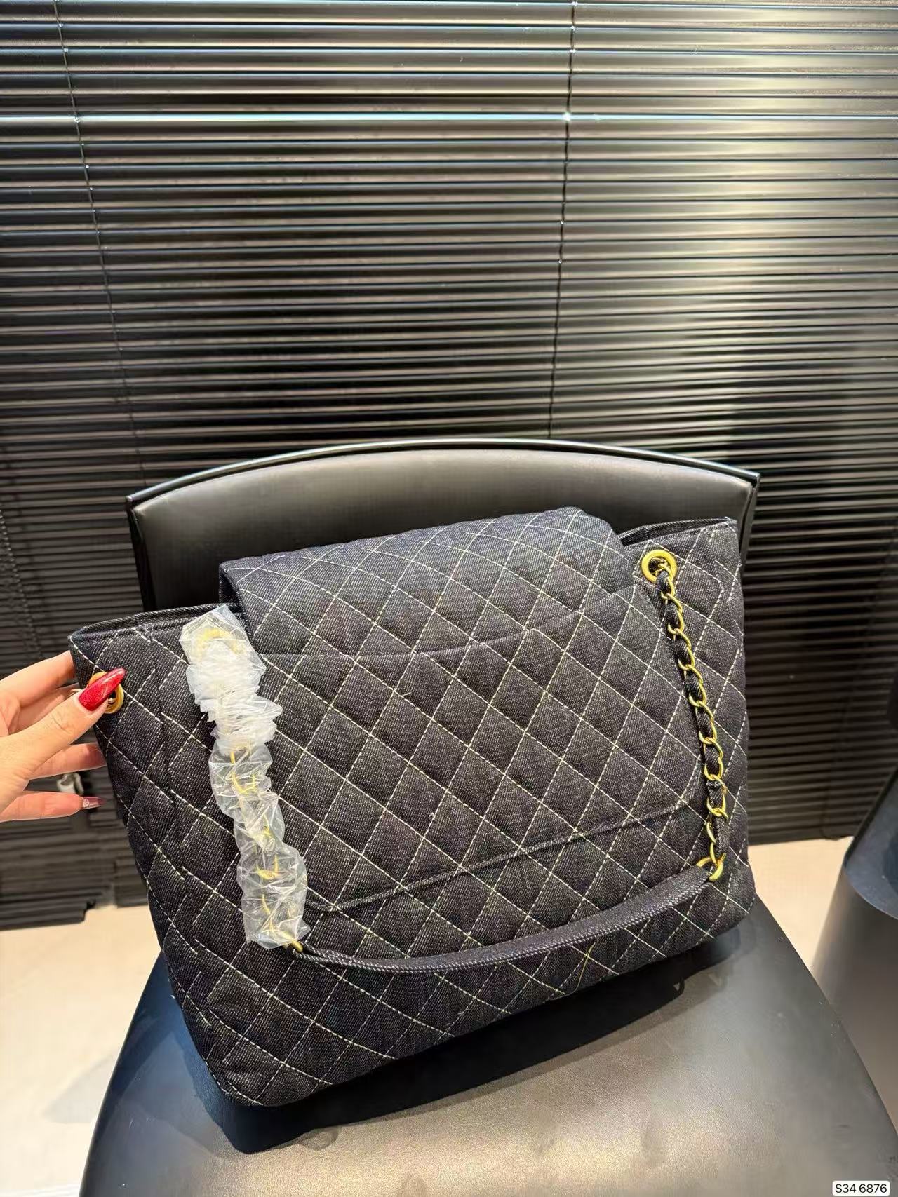 CHANE1 デニムチェック ショルダー/クロスボディバッグ【50％割引+送料無料】