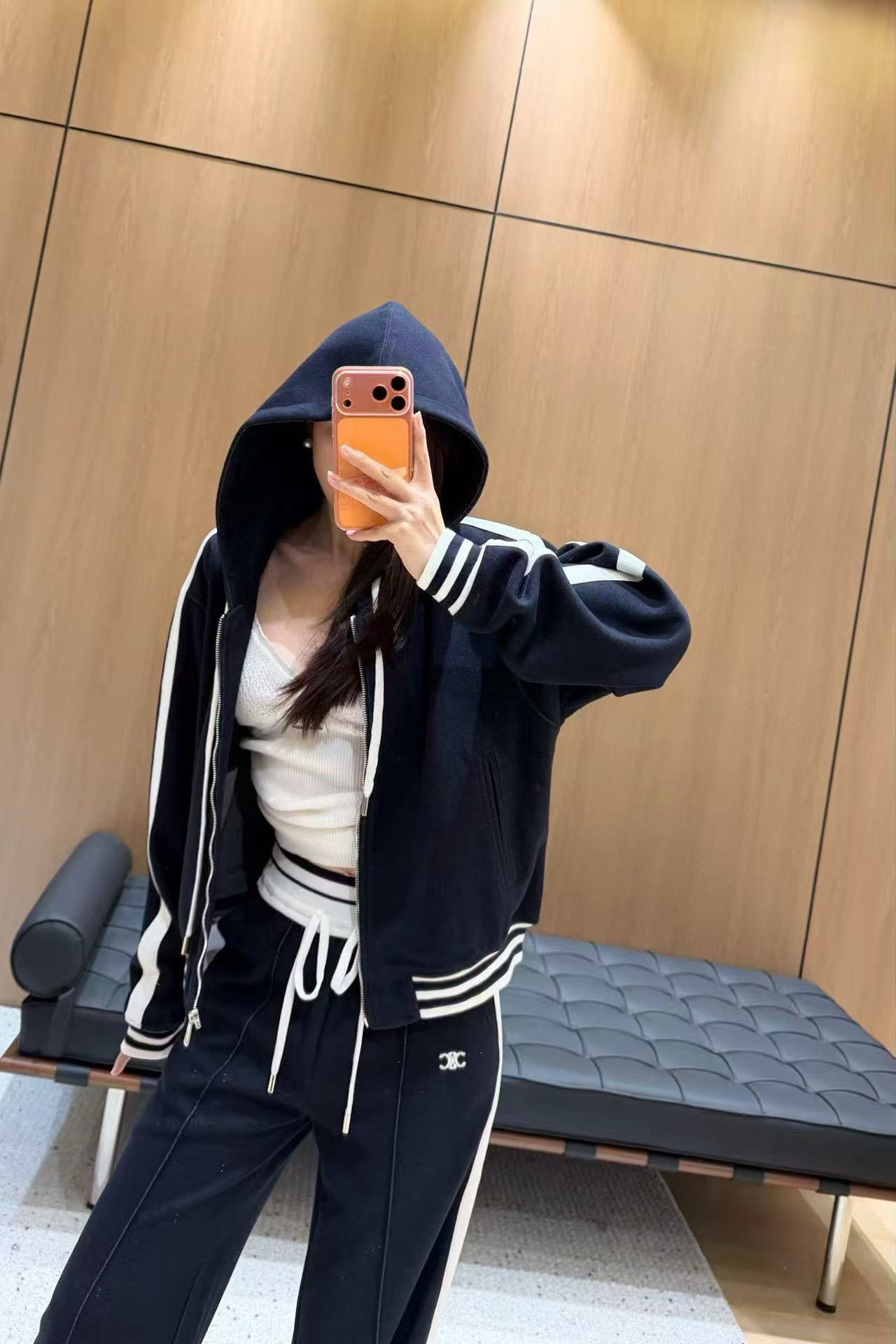 CEL1NE 凱旋門フード付きジャケット + パンツ ツーピースセット【50％割引+送料無料】