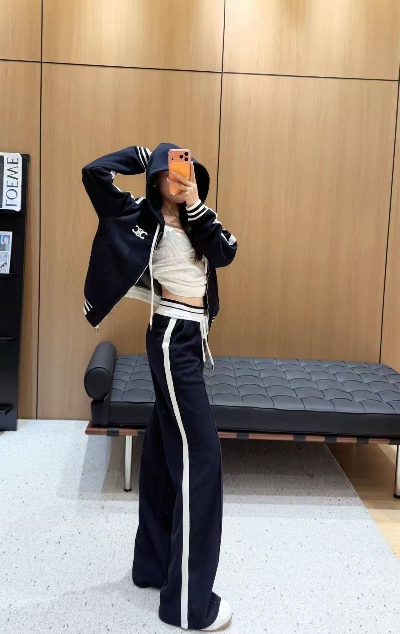 CEL1NE 凱旋門フード付きジャケット + パンツ ツーピースセット【50％割引+送料無料】