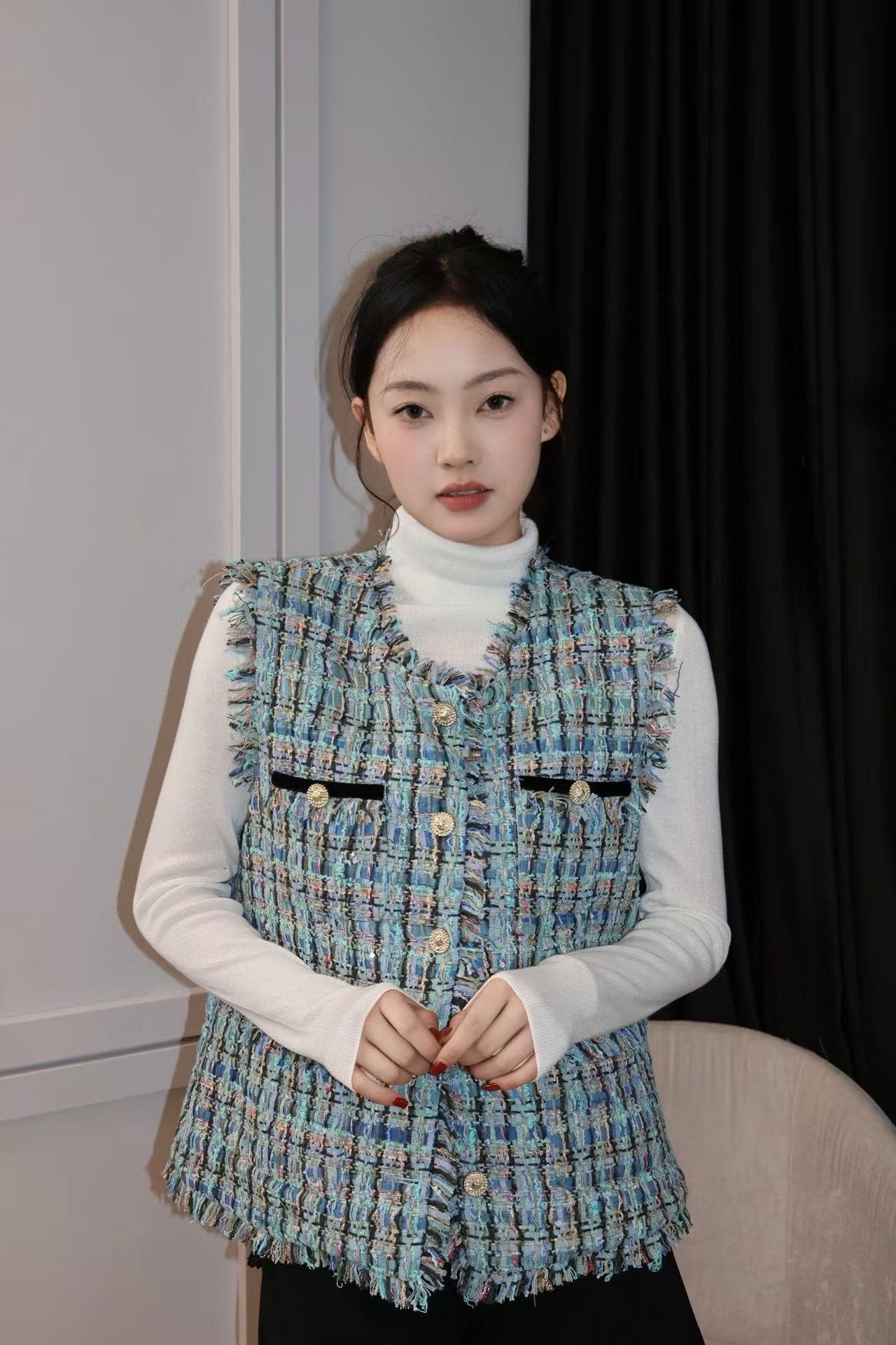 CHANE1 クラシックツイードベスト【50％割引+送料無料】