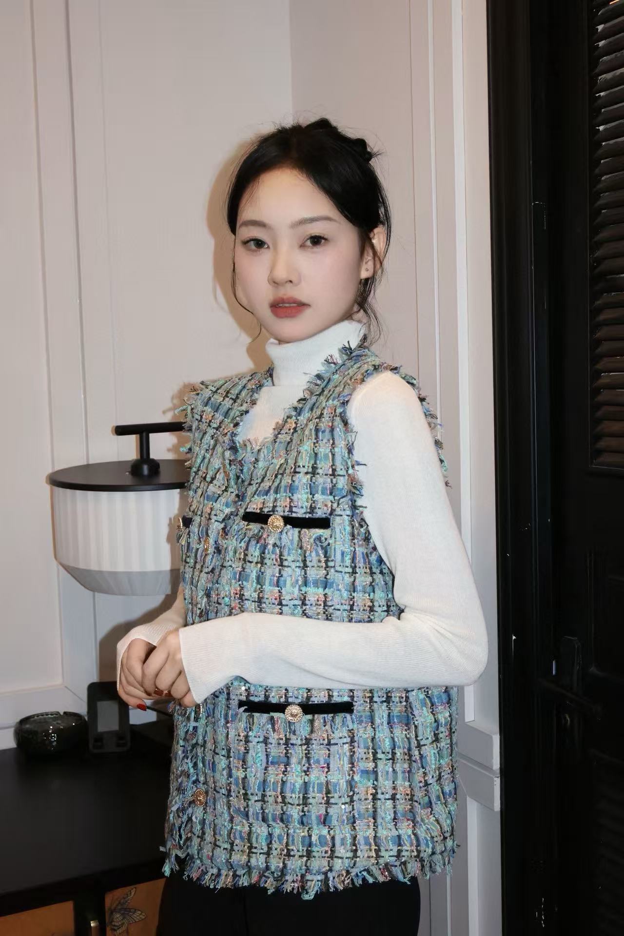 CHANE1 クラシックツイードベスト【50％割引+送料無料】