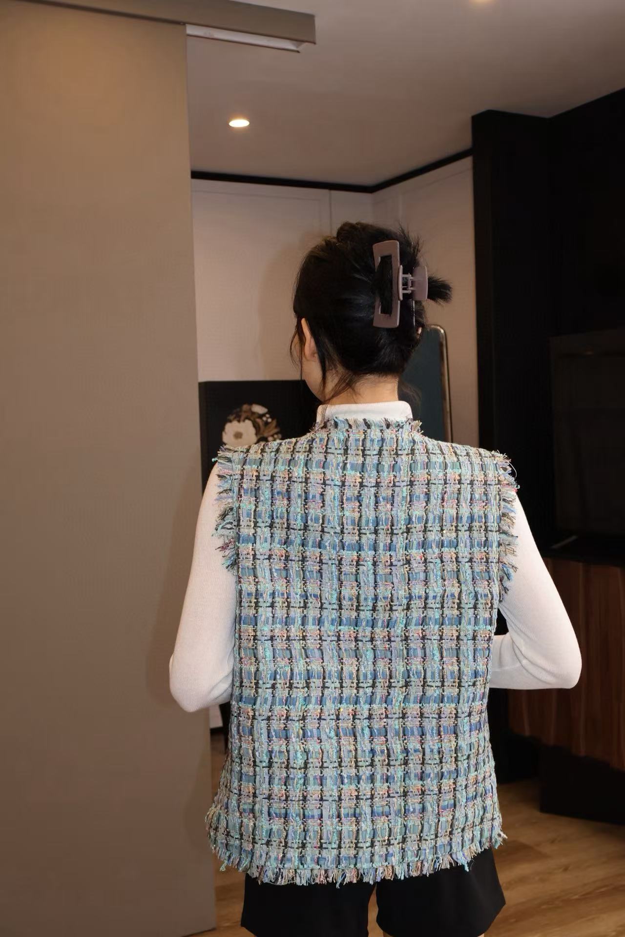 CHANE1 クラシックツイードベスト【50％割引+送料無料】