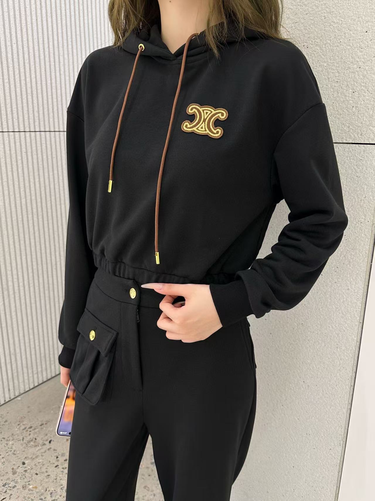 CEL1NE ツーピースセット：フード付きジャケットとパンツ【50％割引+送料無料】