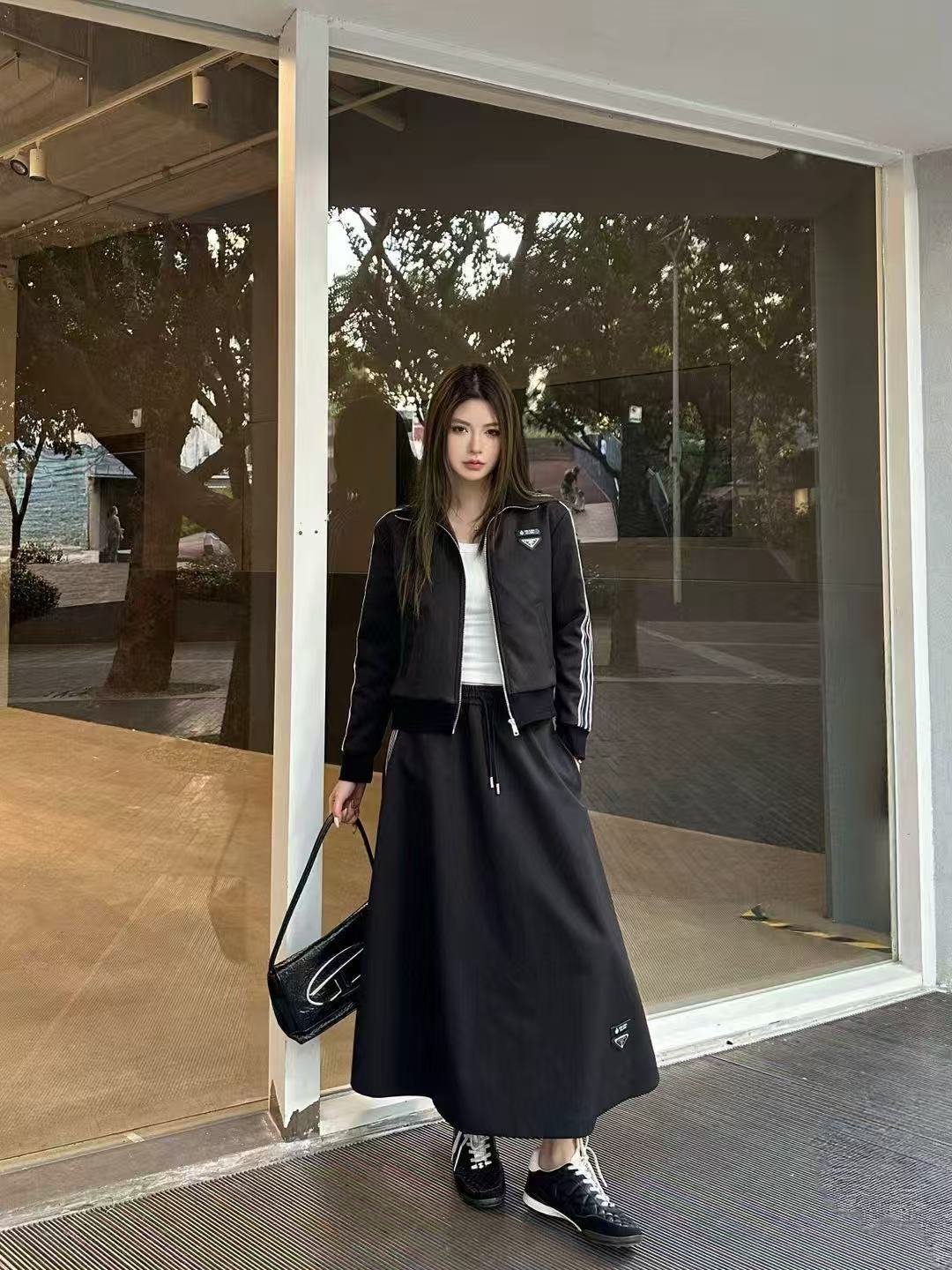 PR4DA 高品質ジッパージャケット+スカート ツーピースセット【50％割引+送料無料】