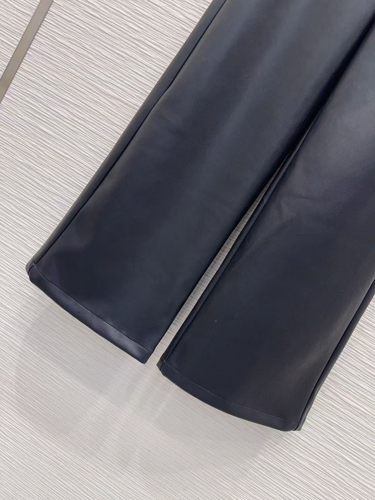 CHANE1 ゴムウエスト レターレザー カジュアルパンツ【50％割引+送料無料】