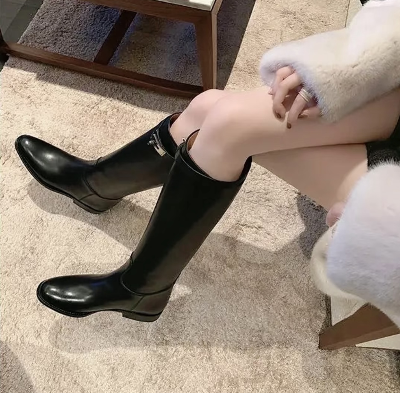 HERME5 シンプルロングブーツ【50％割引+送料無料】