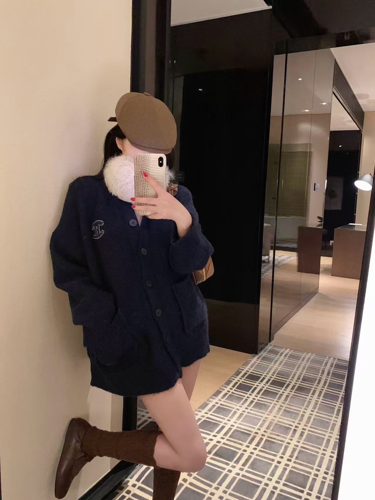 CHANE1 ダブルCポケットカーディガン【50％割引+送料無料】