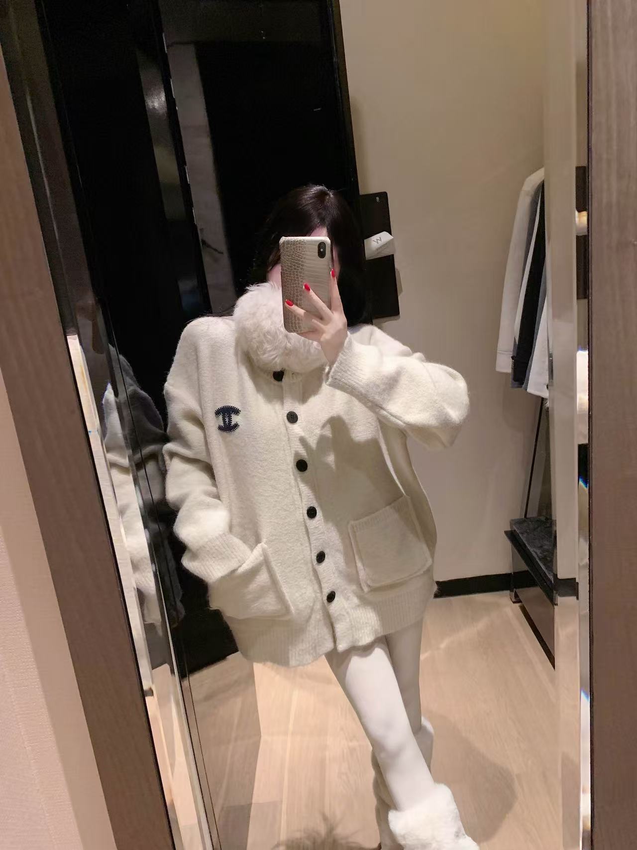 CHANE1 ダブルCポケットカーディガン【50％割引+送料無料】