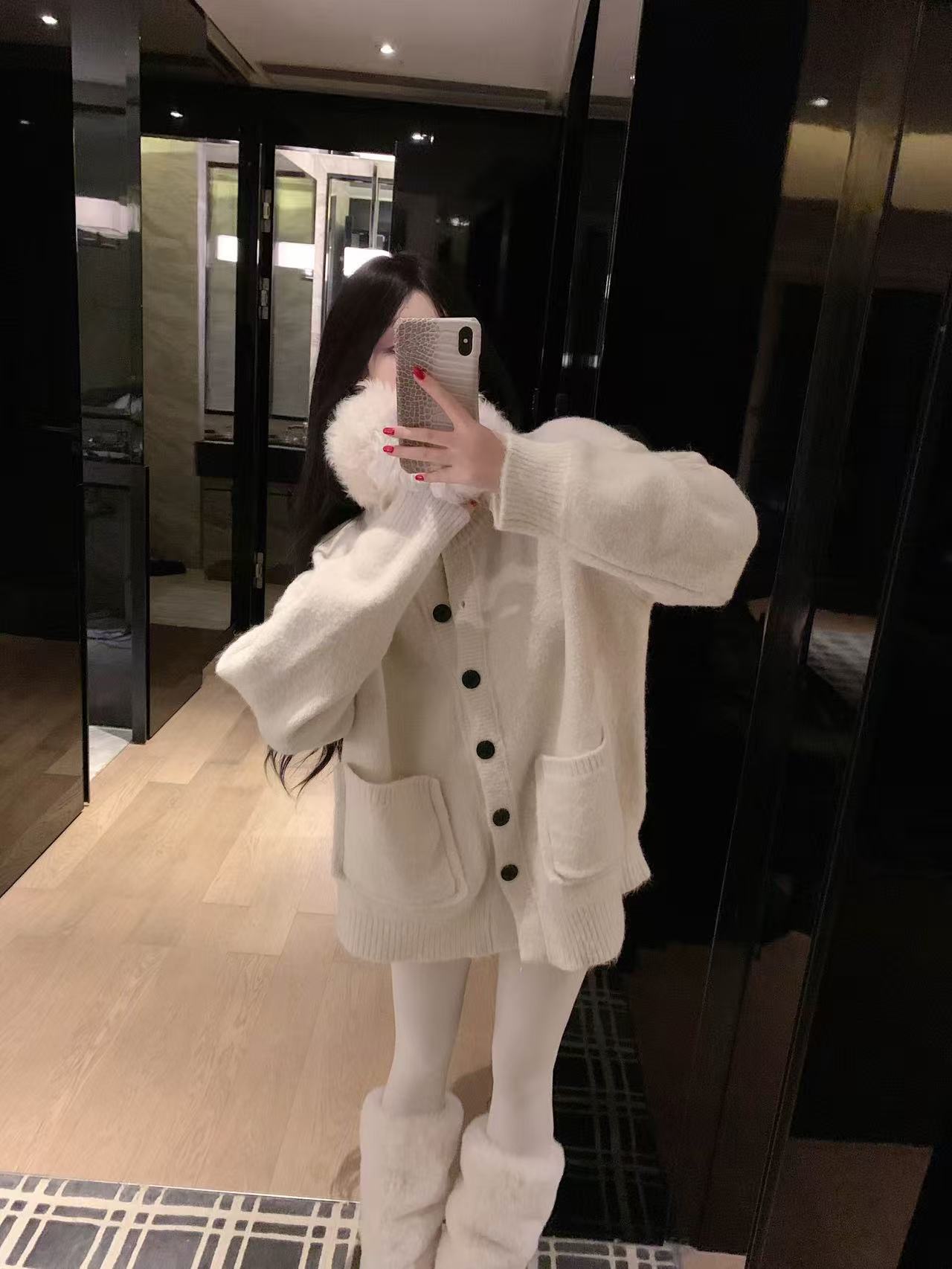 CHANE1 ダブルCポケットカーディガン【50％割引+送料無料】