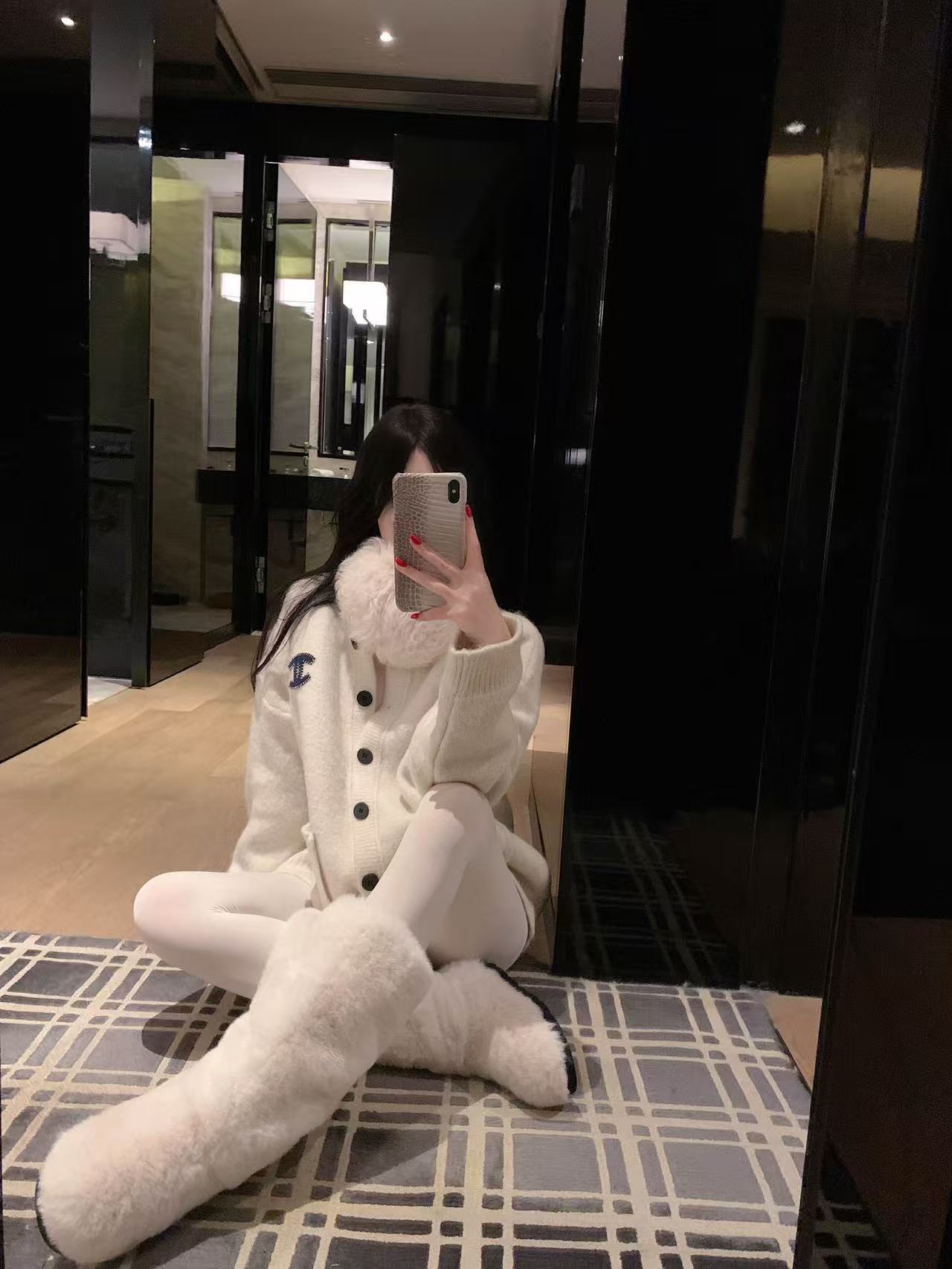 CHANE1 ダブルCポケットカーディガン【50％割引+送料無料】