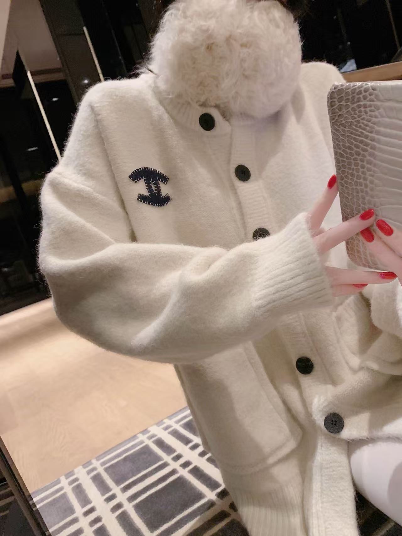 CHANE1 ダブルCポケットカーディガン【50％割引+送料無料】